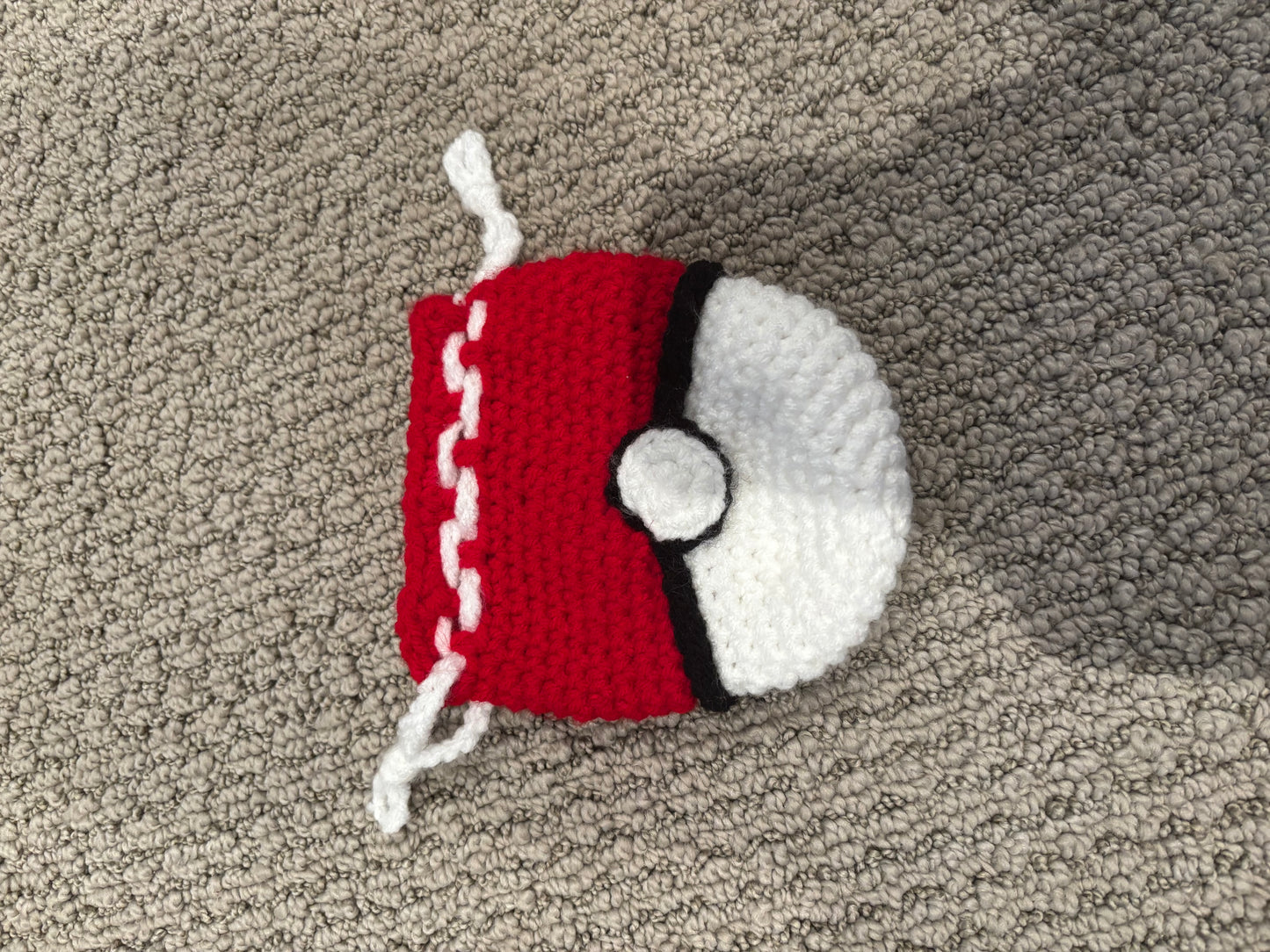 Pokéball Crochet Drawstring Bag