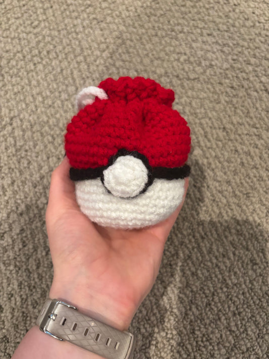 Pokéball Crochet Drawstring Bag