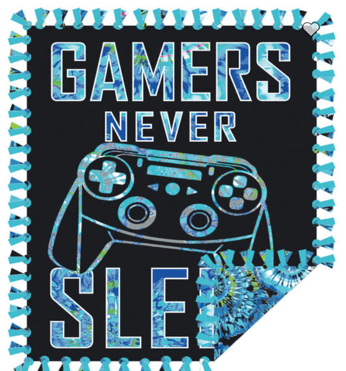 Gamers Never Sleep Tie Blanket